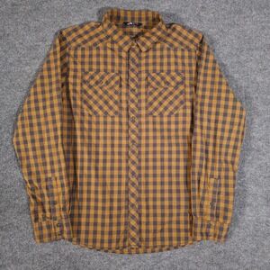 The North Face Shirt Mens Large Plaid Checkered Snap Front Western Outdoors B